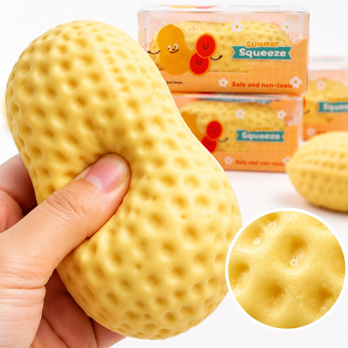 Crunchy Peanut Squishy Toys,Crunchy Squishy Fidget Toys for Relief Peanut Squishy Crunchy Realistic Food Shaped Stress Balls, Soft Slow Rising Squishy Party Favors Birthday Gifts Adults Kids