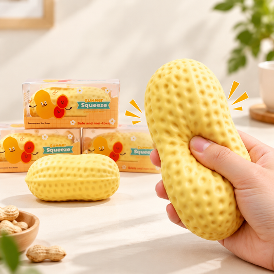 Crunchy Peanut Squishy Toys,Crunchy Squishy Fidget Toys for Relief Peanut Squishy Crunchy Realistic Food Shaped Stress Balls, Soft Slow Rising Squishy Party Favors Birthday Gifts Adults Kids