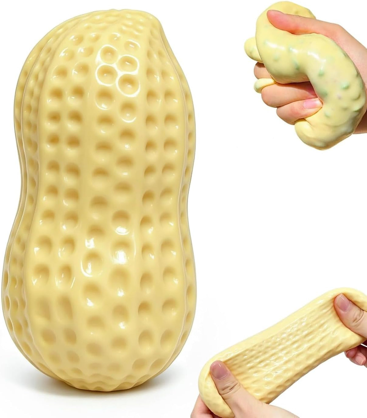 Crunchy Peanut Squishy Toys,Crunchy Squishy Fidget Toys for Relief Peanut Squishy Crunchy Realistic Food Shaped Stress Balls, Soft Slow Rising Squishy Party Favors Birthday Gifts Adults Kids
